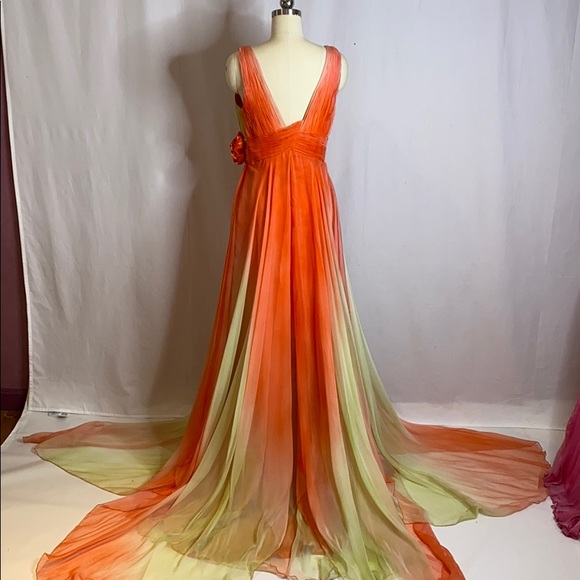 Orange and Green Ombré Gown - Picture 7 of 8